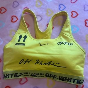 OFF-WHITE Nike Sports Bra in Yellow